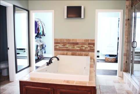 Custom-Built Home Bathroom: Double Walk-In Closets, Bathtub, Walk-In Shower